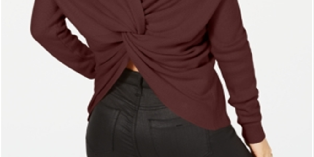 Suéter feminino Bar III Twist Back, marrom, tamanho GG