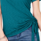 Camiseta feminina INC com franzido lateral, verde, tamanho pequeno, extragrande
