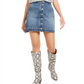 Saia jeans feminina com tachas INC International Concepts, azul, tamanho 0