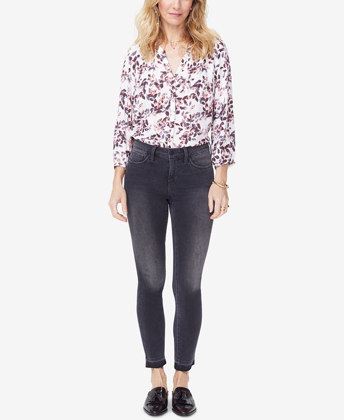 Calça jeans skinny feminina NYDJ Ami Tummy Control, cinza, tamanho 4