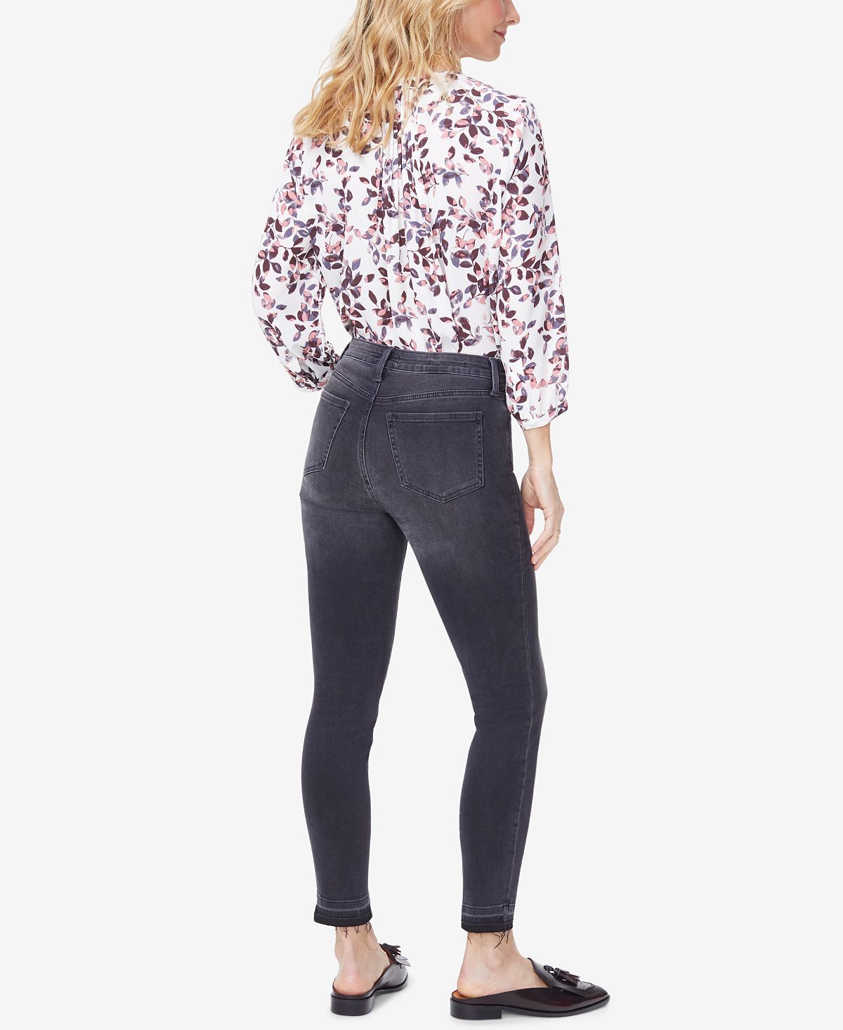 Calça jeans skinny feminina NYDJ Ami Tummy Control, cinza, tamanho 4