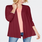 Karen Scott Cardigan Feminino Drapeado Frente Aberta Vinho Tamanho Médio