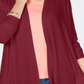 Karen Scott Cardigan Feminino Drapeado Frente Aberta Vinho Tamanho Médio