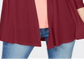 Karen Scott Cardigan Feminino Drapeado Frente Aberta Vinho Tamanho Médio