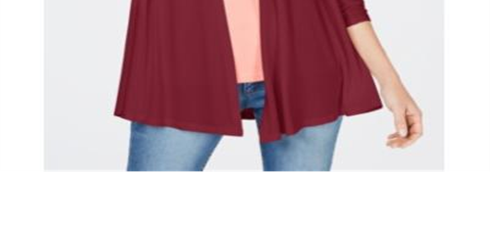 Karen Scott Cardigan Feminino Drapeado Frente Aberta Vinho Tamanho Médio