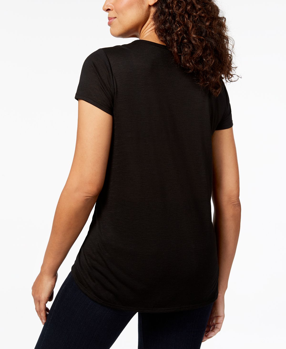 Camiseta feminina gráfica Style &amp; Co, preta, tamanho XXL