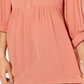 Camisa oversized feminina estilo &amp; co com mangas enroladas, cobre, rosa, laranja, tamanho 2XL