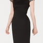 Vestido de coquetel Calvin Klein feminino com decote ombro a ombro, preto, tamanho 12