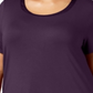 Camiseta feminina Alfani com acabamento em cetim, comprimento alto e baixo, roxa, tamanho 4X