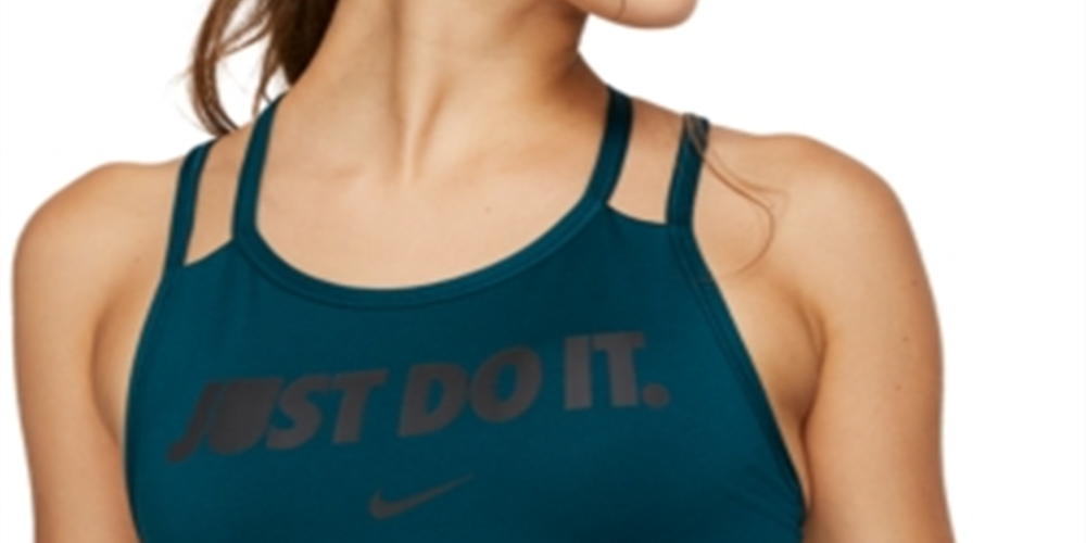 Sutiã esportivo Nike Dri Fit Just Do It Mid Impact feminino, verde, tamanho pequeno