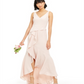 Vestido formal longo feminino Adrianna Papell Hi Lo rosa tamanho 16