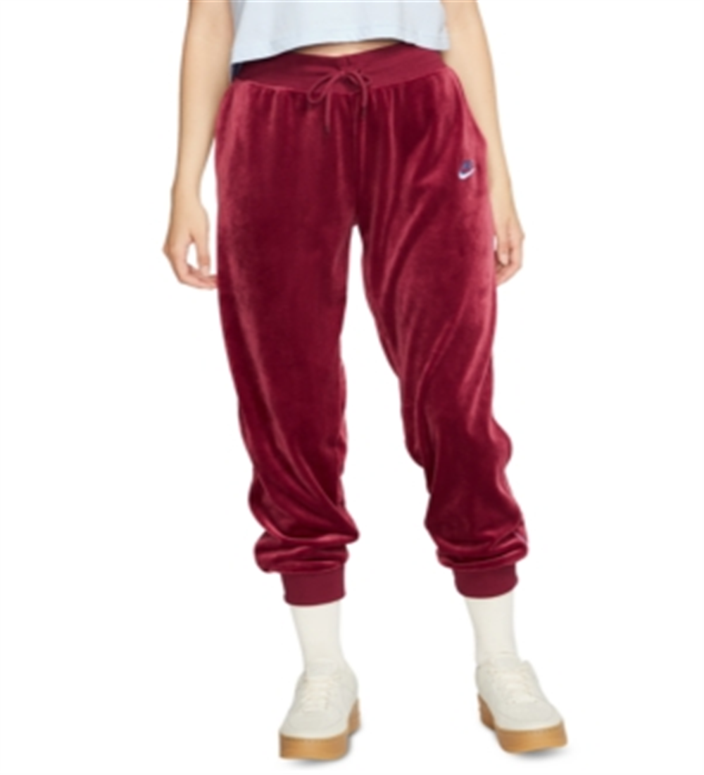 Calça de moletom Nike Velour Heritage Feminina Vermelha Tamanho XS