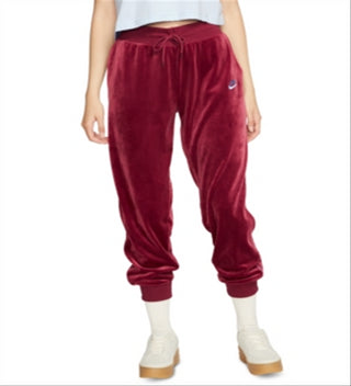 Calça de moletom Nike Velour Heritage Feminina Vermelha Tamanho XS