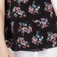 Regata feminina com alças finas e estampa floral Hippie Rose, preta, tamanho extragrande