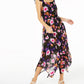 Vestido feminino Bar III com estampa floral e costas abertas, preto, tamanho extragrande