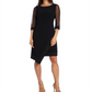 Vestido Raglan Acima do Joelho Feminino R &amp; M Richards Preto Tamanho 12 Petite