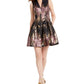 Vestido feminino Vince Camuto com corte metálico e flare, rosa, tamanho 2