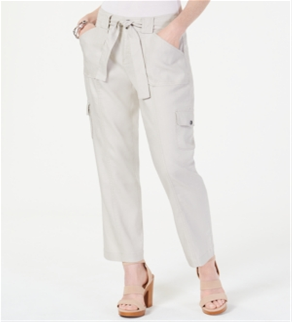 Calça feminina reta com cinto INC International Concepts, marrom, tamanho 14