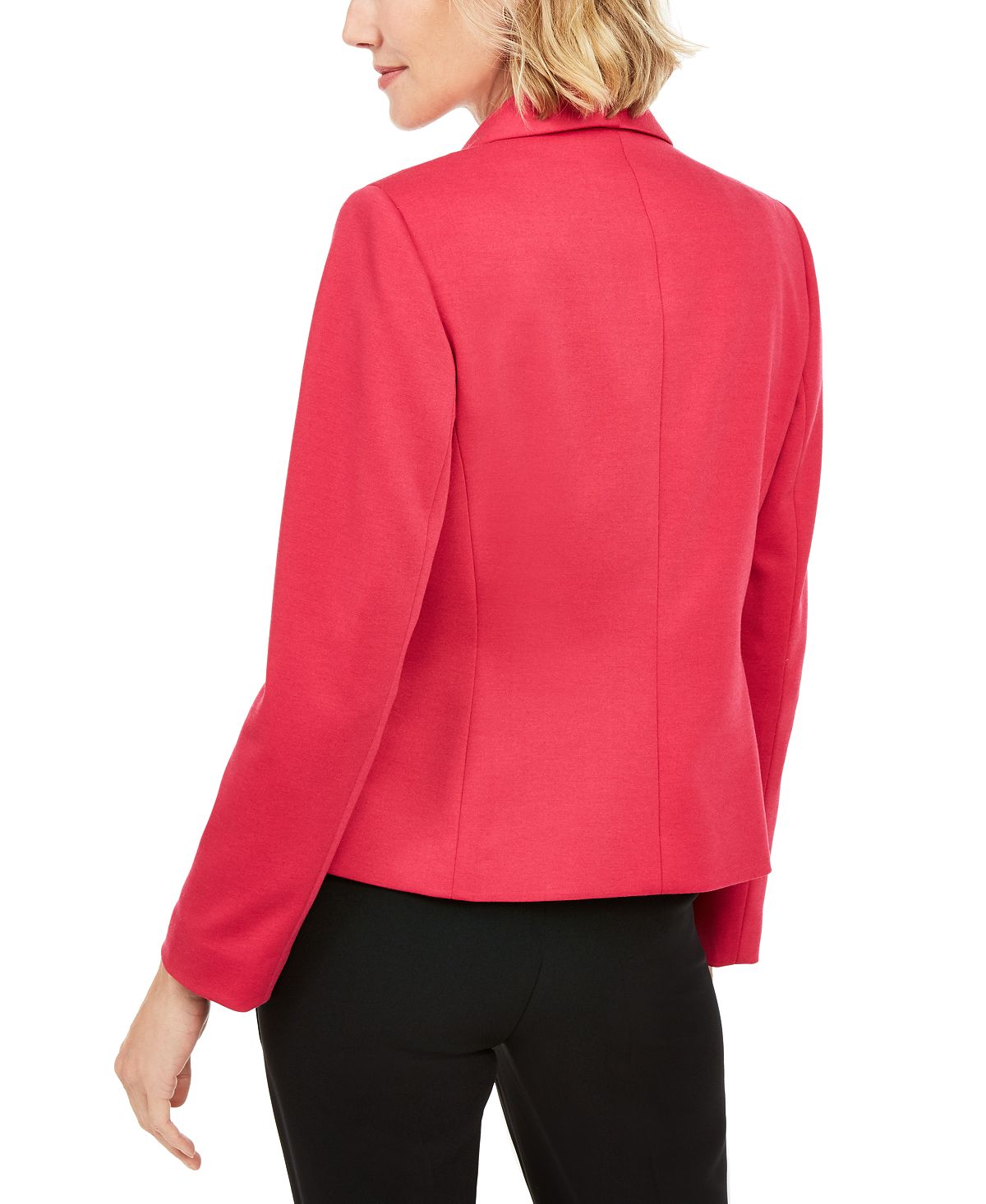 Kasper Feminino Petite Shawl-Collar Single-But Batom Rosa Tamanho 2P