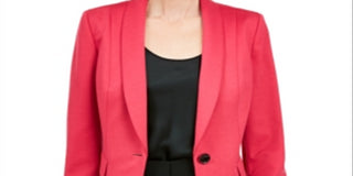 Kasper Women's  Petite Shawl-Collar Single-But Lipstick Pink Size 2P