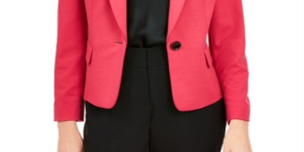 Kasper Feminino Petite Shawl-Collar Single-But Batom Rosa Tamanho 2P