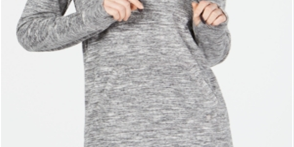 Ideologia Moletom com capuz feminino com cadarço cinza tamanho X-G