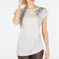 Camiseta feminina INC com estampa animal Hthr Belle cinza tamanho GG