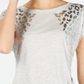 Camiseta feminina INC com estampa animal Hthr Belle cinza tamanho GG