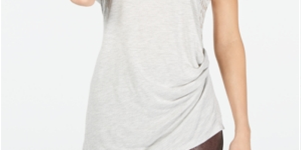 Camiseta feminina INC com estampa animal Hthr Belle cinza tamanho GG