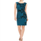 Vestido feminino Jessica Howard com bordado floral, sem mangas, gola alta, acima do joelho, para usar no trabalho, verde, tamanho 12, pequeno