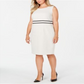 Vestido justo de crepe plus size Kasper feminino, branco, tamanho 20W