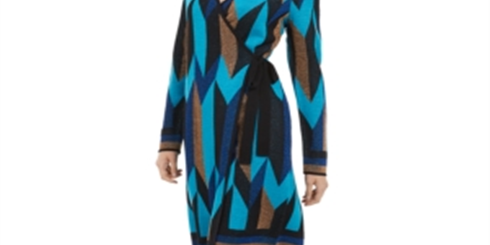 Vestido suéter envelope feminino INC International Concepts azul tamanho médio