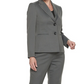 Le Suit Feminino Espinha de Peixe 2 Botões Jaqueta e Calça Terno Aço Multi Cinza Tamanho 16