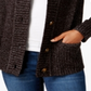 Karen Scott Cardigan Feminino com Botões Frontais Preto Tamanho Pequeno GG