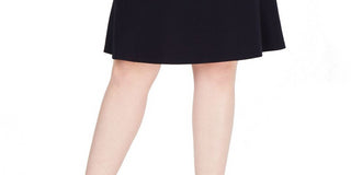 Saia formal feminina Bar III na altura do joelho, linha A, preta, tamanho 14W
