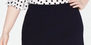 Saia formal feminina Bar III na altura do joelho, linha A, preta, tamanho 14W