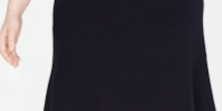 Saia formal feminina Bar III na altura do joelho, linha A, preta, tamanho 14W