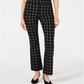 Calça Bootcut com Estampa Windowpane para Mulheres INC, Preta, Tamanho 4