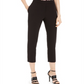 Calça feminina Calvin Klein cropped com acabamento canelado, preta, tamanho 2, pequena