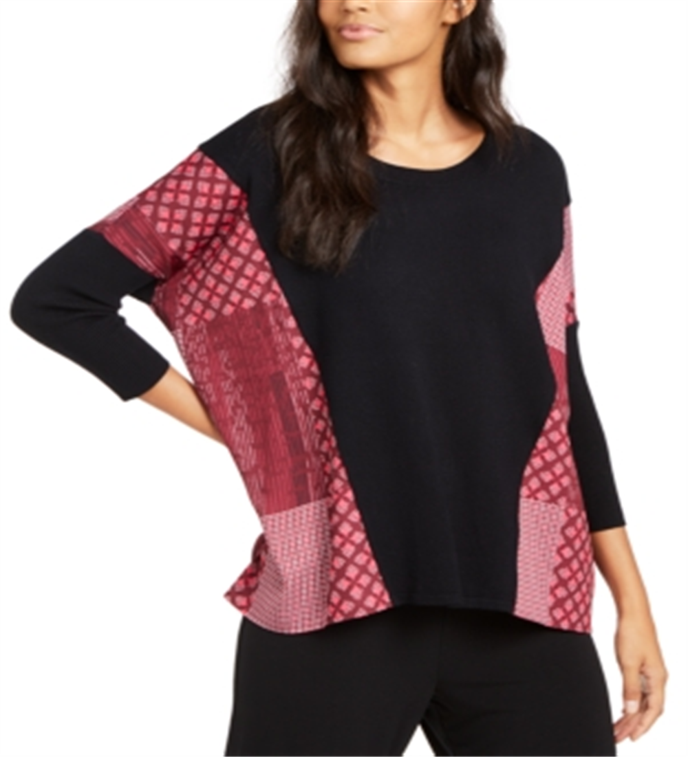 Alfani Poncho Feminino com Acabamento Contrastado Preto Tamanho Grande