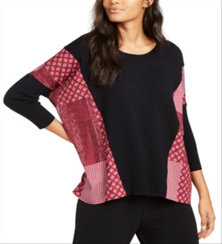 Alfani Poncho Feminino com Acabamento Contrastado Preto Tamanho Grande