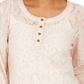 Top Henley de renda feminino Style &amp; Co, rosa, tamanho XX-G