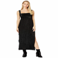 Vestido tubinho sem mangas com fenda feminina Free People, preto, tamanho grande