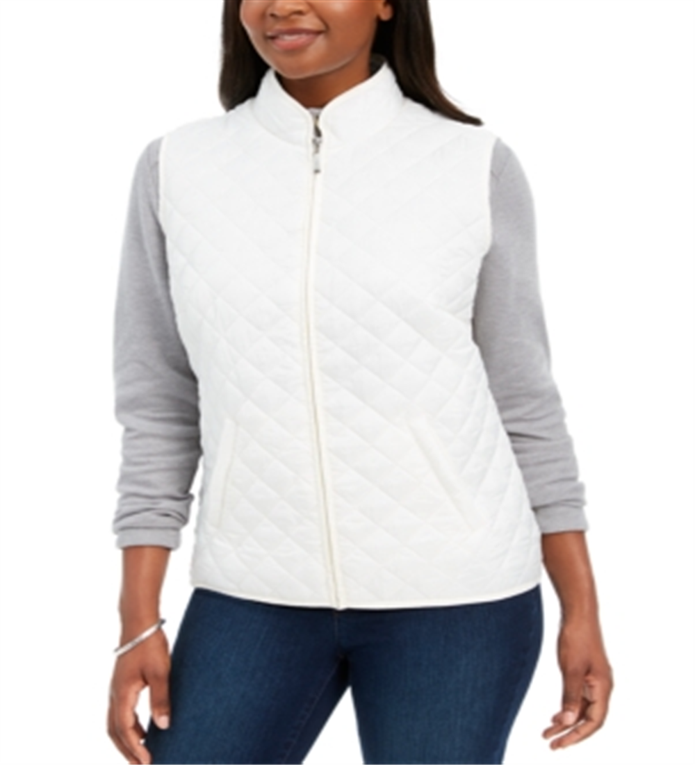 Colete acolchoado feminino Karen Scott, verde, tamanho pequeno