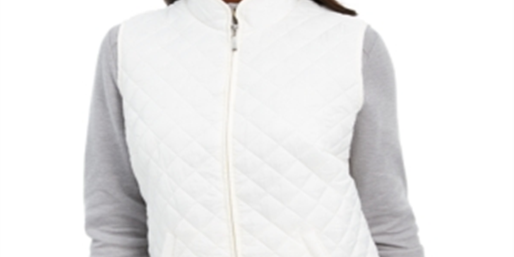 Colete acolchoado feminino Karen Scott, verde, tamanho pequeno