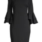Vestido Calvin Klein Feminino Manga Sino Comprimento Joelho Preto Tamanho 2