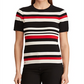 Blusa listrada de algodão mesclado Ralph Lauren, roupa feminina, preta, tamanho M