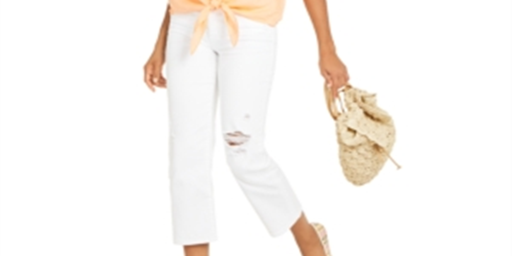 Camisa feminina Charter Club de linho com botões frontais e amarração, laranja, tamanho XX-G