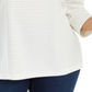 Top texturizado feminino Charter Club Plus, branco, tamanho 3X