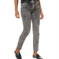 Calça jeans skinny Michael Kors feminina de cintura alta com lavagem ácida, preta, tamanho 14